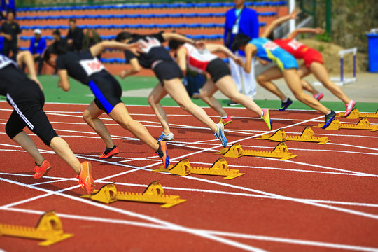 The Sports Meeting, The Athletes Began To Sprint Race