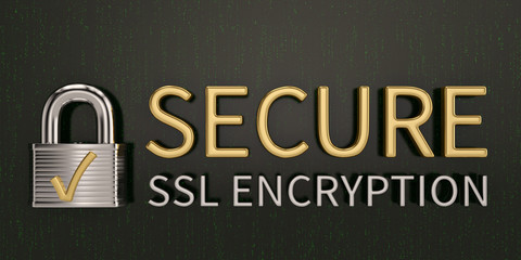 Steel lock ssl secure design on digital screen background. 3D illustration.