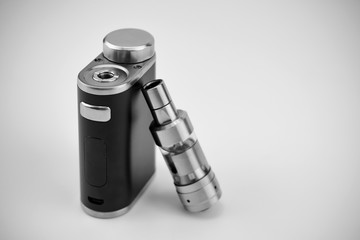 E - cigarette for vaping , technical devices.The liquid in the bottle 