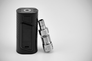 E - cigarette for vaping , technical devices.The liquid in the bottle 