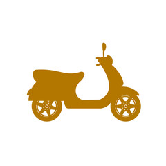 Silhouette of scooter in brown design