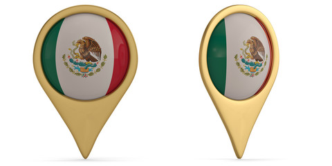 Mexico flag symbol isolated on white background. 3D illustration.