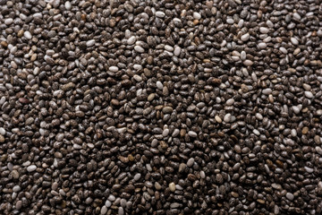 Chia seeds isolated with white background. Healthy superfood.