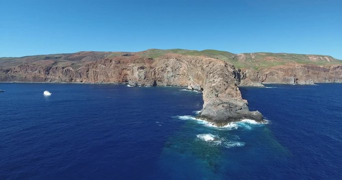 Aerial views of Cabo Pierce, in isla Socorro, Revillagigedo Archipelago. Mexican Pacific.