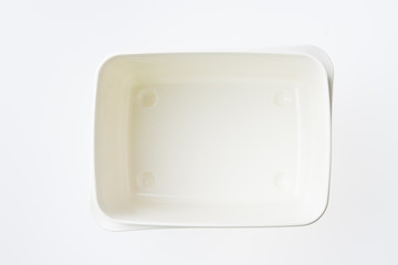 plastic food carrier on white background