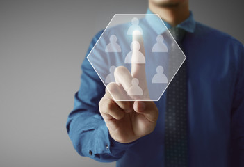  touch virtual icon of social network