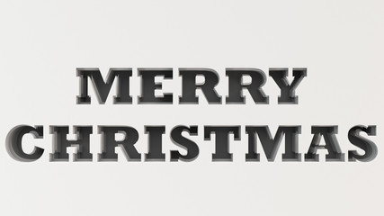 Merry Christmas words cut in white paper