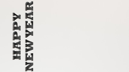 Happy New Year words cut in white paper