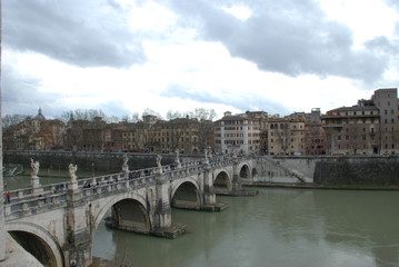 Naklejka premium Ponte Sant'Angelo; Ponte Sant'Angelo; bridge; waterway; arch bridge; river