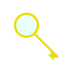magnifying glass and lock
