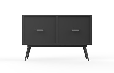 cabinet furniture mock up on isolated white background, 3d illustration