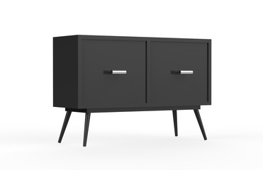 cabinet furniture mock up on isolated white background, 3d illustration