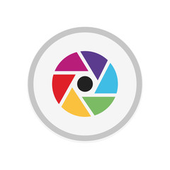 Eye Lens Rainbow Icon Logo