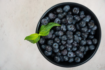 Fresh blueberries in a bowl