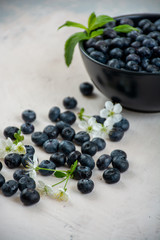 Fresh blueberries in a bowl