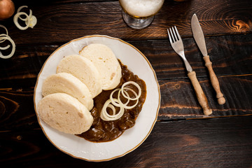 Goulash with dumplings