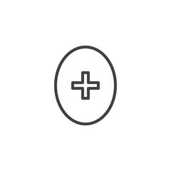 Obraz premium Add outline icon. linear style sign for mobile concept and web design. Plus simple line vector icon. Symbol, logo illustration. Pixel perfect vector graphics