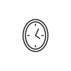 Clock button outline icon. linear style sign for mobile concept and web design. Watch simple line vector icon. Symbol, logo illustration. Pixel perfect vector graphics