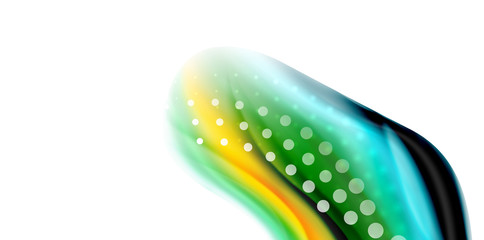 Vector flowing liqiud colors isolated on white, wave abstract background