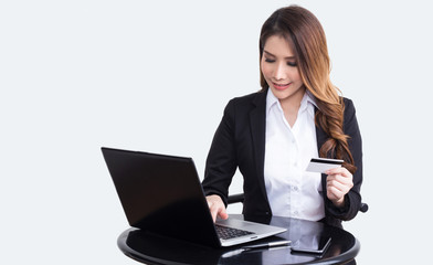 Beautiful  businesswoman working concept