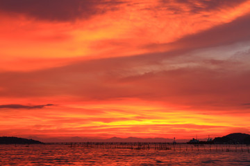 Beautiful sky on twilight time for background