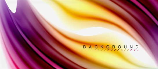 Blurred fluid colors background, abstract waves lines, vector illustration