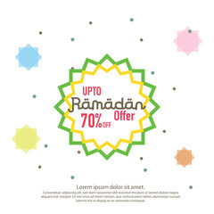 Ramadan sale offer banner design. Promotion poster, voucher, discount, label, greeting card of Ramadan Kareem and Eid Mubarak celebration. background vector illustration