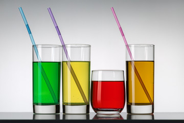 Different cocktails or long drink.