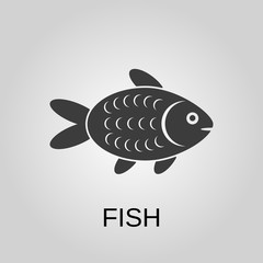 Fish icon. Fish symbol. Flat design. Stock - Vector illustration