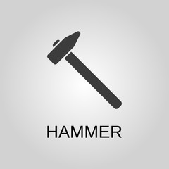 Hammer icon. Hammer symbol. Flat design. Stock - Vector illustration