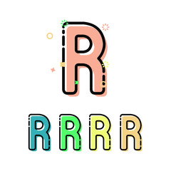 Letter r Children font in mbe style