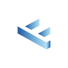 F Shadow Logo with Blue Gradient Colors