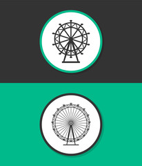 Ferris Wheel vector icon.
