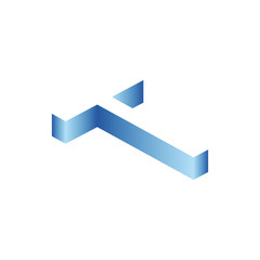 T Shadow Logo with Blue Gradient Colors