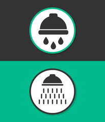Fototapeta premium Shower vector icon with water drops symbol.