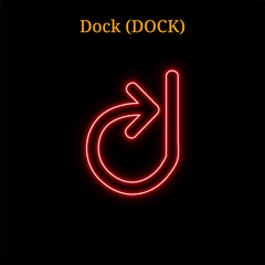 Obraz premium Red neon Dock (DOCK) cryptocurrency symbol