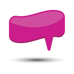 Pink cartoon comic balloon speech bubble without phrases and with shadow. Vector illustration.

