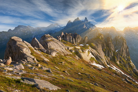 Ergaki Ridge Nature Park. Krasnoyarsk region Russia
