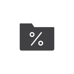 Percentage folder vector icon. filled flat sign for mobile concept and web design. Banking simple solid icon. Symbol, logo illustration. Pixel perfect vector graphics