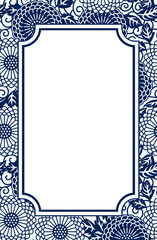 Chinese Porcelain Style Background, Template, Sunflower Pattern 