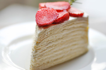 crepe cake or strawberry crepe cake