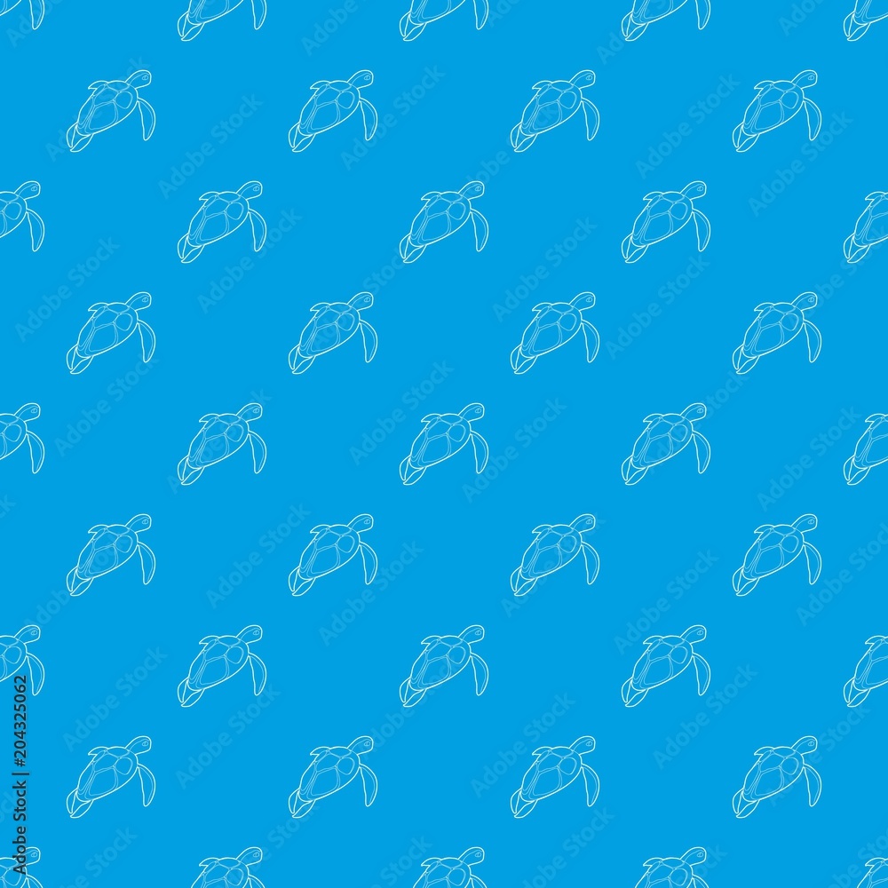 Poster turtle pattern vector seamless blue