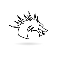 Dragon mascot icon, Silhouette Of Dragon