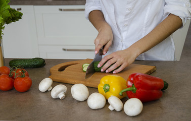 preparation of vegetable salad