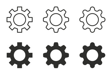 Settings vector icons set.