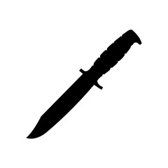 Icono plano cuchillo de combate en color negro