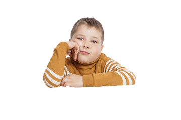 Boy with a sign insulated