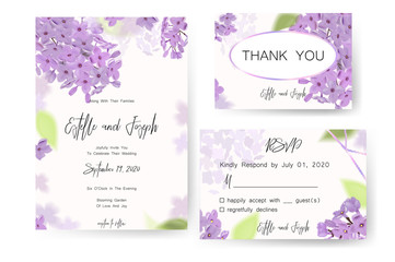 Save the date card, wedding invitation, greeting card with beautiful flowers and letters