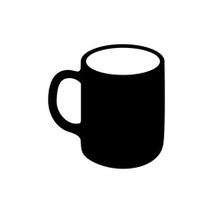 Icono plano taza cafe grande en color negro