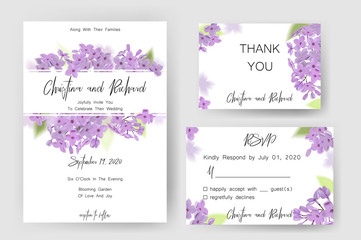 Save the date card, wedding invitation, greeting card with beautiful flowers and letters